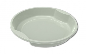 Cette barquette Evolve CPET arbore un design rond et peu profond avec un séparateur intégré qui divise subtilement un compartiment plus petit de la section principale. Ses côtés inclinés et lisses se fondent harmonieusement dans la base, offrant une apparence pratique et soignée. La barquette affiche une teinte gris-vert pâle avec une finition mate, reflétant son design respectueux de l'environnement. Le rebord légèrement surélevé ajoute de la structure et facilite la manipulation, tandis que le compartiment unique ajoute de la polyvalence, idéale pour des repas avec des accompagnements ou des sauces. Son esthétique moderne est à la fois fonctionnelle et attrayante, parfaite pour les besoins d'emballage alimentaire durable.